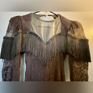 Black dress with fringe